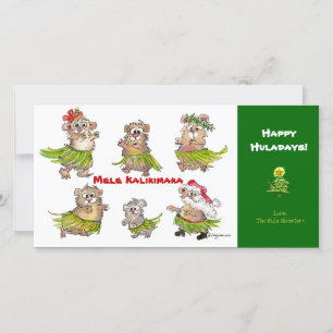 Carte de Noël Mele Kalikimaka Hula Hamsters
