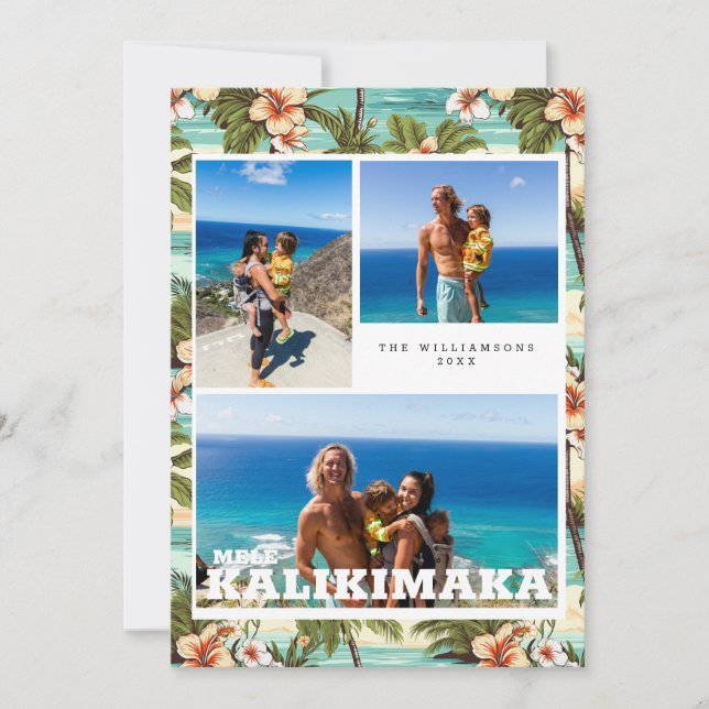 Carte de Noël Mele Kalikimaka Vintage Hawaii (Devant)