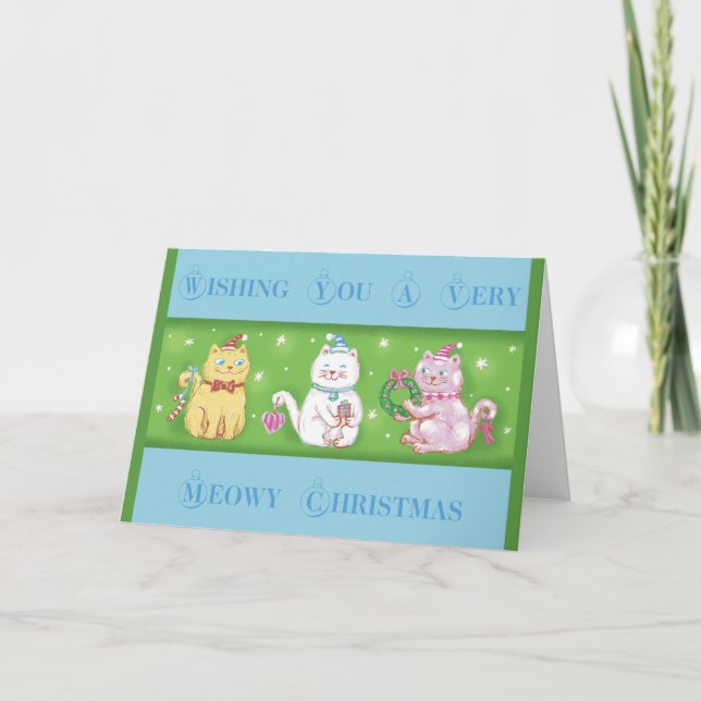 Carte de Noël Meowy (Devant)
