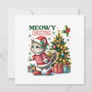 Carte de Noël Meowy