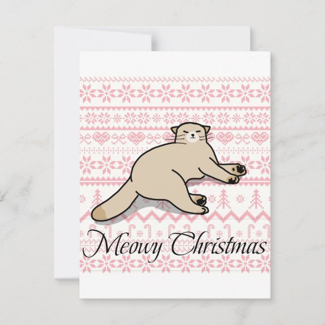 carte de Noël meowy (Devant)