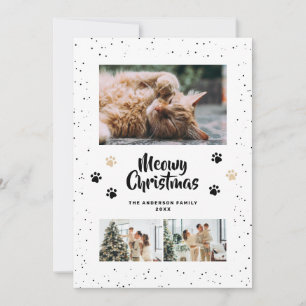 Carte de Noël Meowy Paws Neige Noire Photo