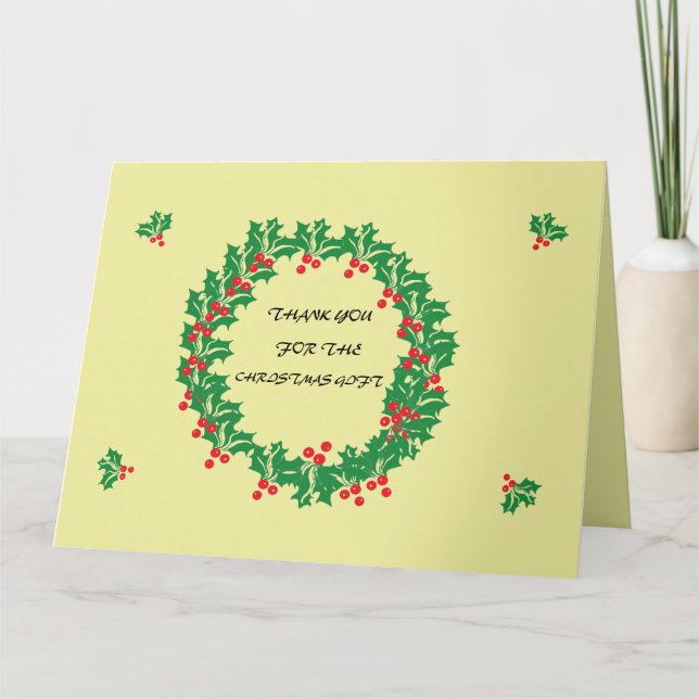 Carte de Noël Merci pliée (Devant)
