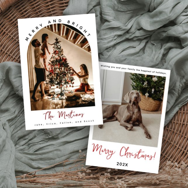 Carte de Noël Merry and Bright avec photo (Créateur téléchargé)