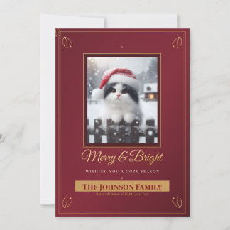 Carte de Noël Merry and Bright avec photo