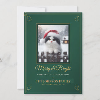 Carte de Noël Merry and Bright avec photo