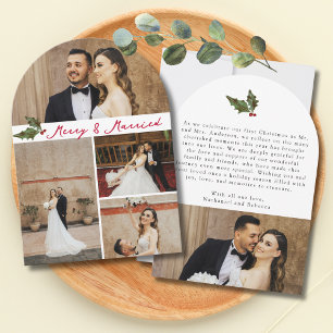 Carte de Noël Merry & Married avec 5 photos manusc