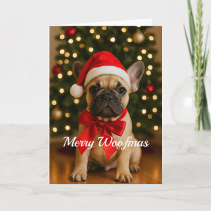 Carte de Noël Merry Woofmas pour Bouledogue França