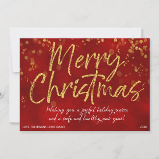 CARTE DE NOËL | Message Faux Foil Rouge