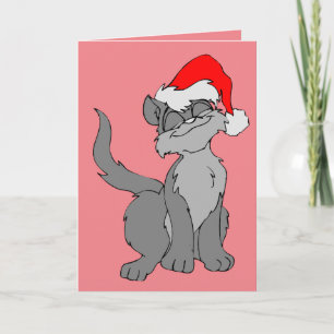 CARTE DE NOËL MIGNON CHAT DE NOËL