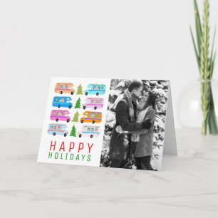 Carte de Noël mignonne avec camper RV PHOTO PERSON