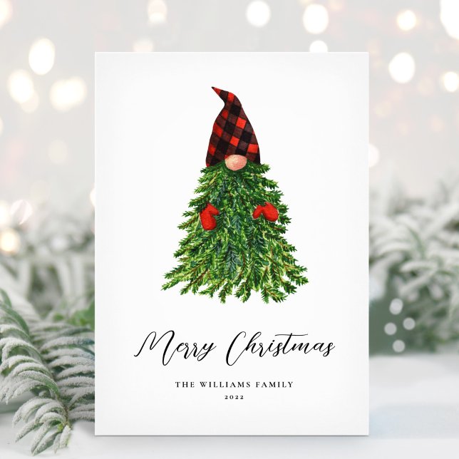 Carte de Noël mignonne avec gnome non-photo (Créateur téléchargé)