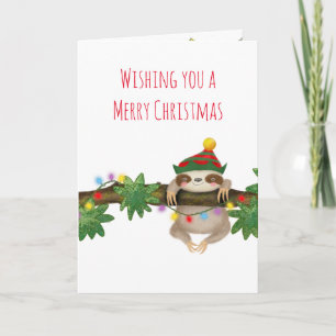 Carte de Noël mignonne bébé paresse