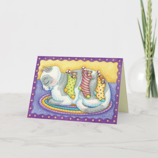 Carte de Noël mignonne de chaton (Devant)