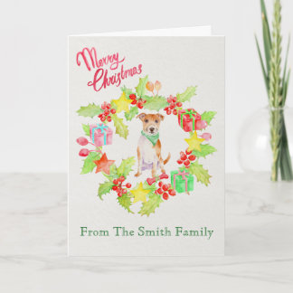 Carte de Noël mignonne de chien de Jack Russell