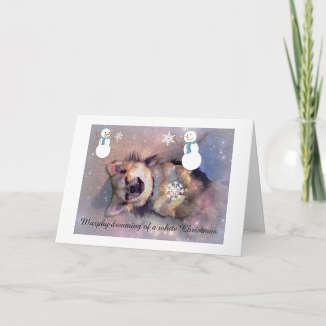 Carte de Noël mignonne de chienchien (Devant)