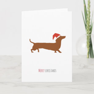 Carte de Noël mignonne Père Noël Dachshund
