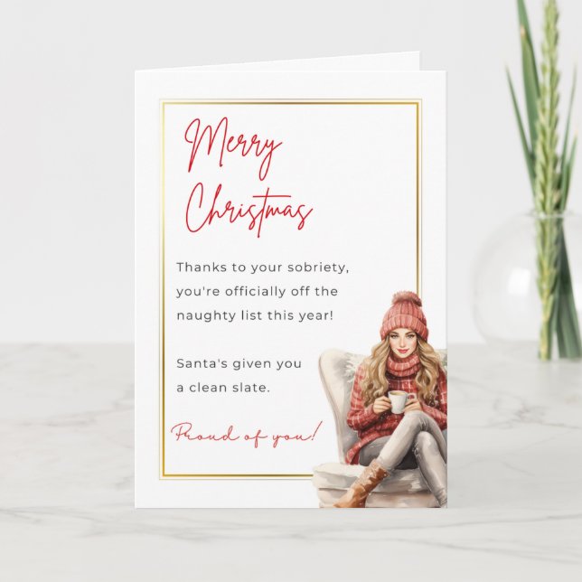 Carte de Noël mignonne Sobriety (Devant)