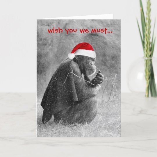 Carte De Noel Mignonne Yoda Comme Le Chimpanze Zazzle Fr