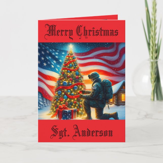 Carte de Noël militaire pliée (Devant)
