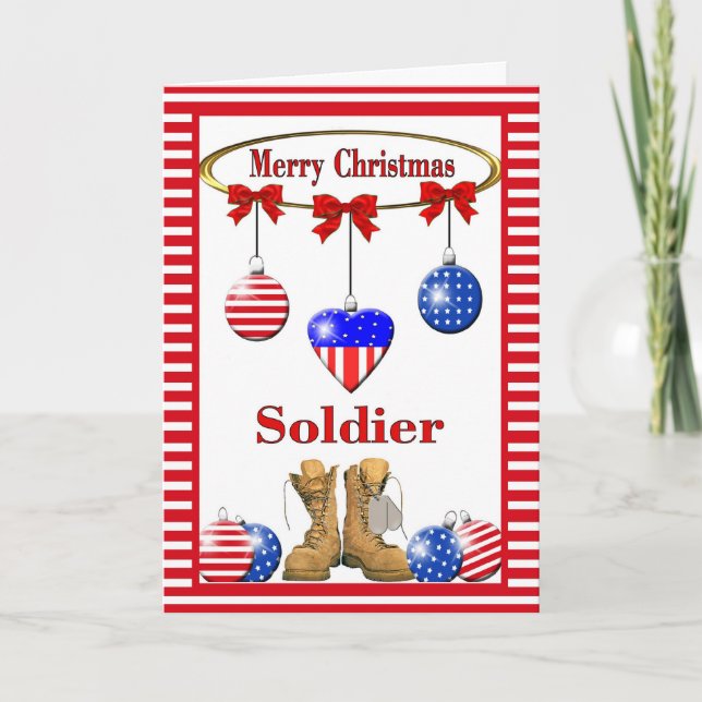 Carte de Noël militaire pour soldat (Devant)