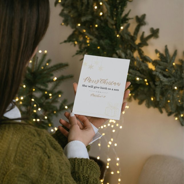 Carte de Noël Mini – Ligne d'Or (Matt. 1:21) (Créateur téléchargé)