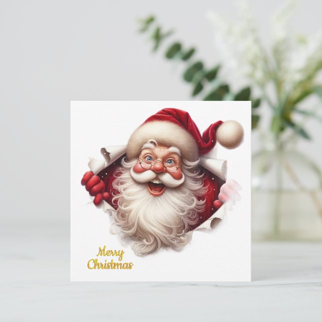 Carte de Noël minimale | Arbre en ligne art | Kali (Debout devant)