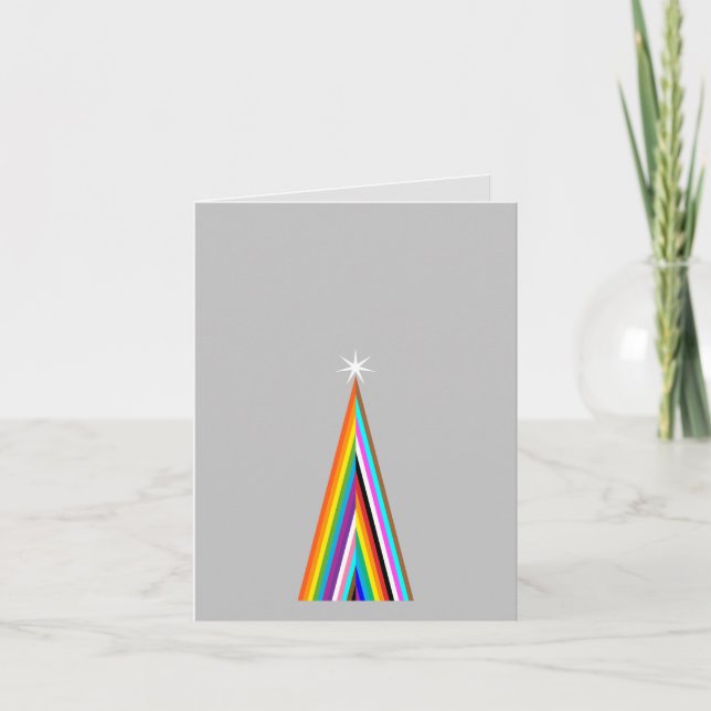 Carte de Noël minimale arc-en-ciel (Devant)