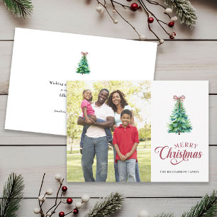 Carte de Noël minimale de la poupée de l'arbre de 