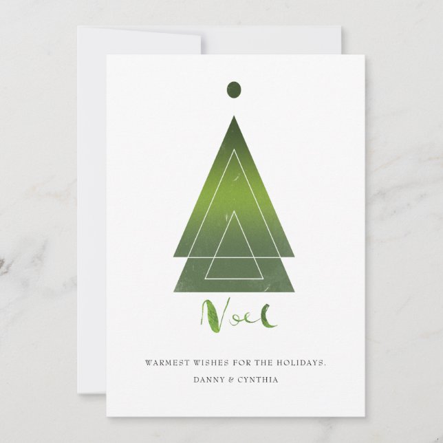 Carte de Noël minimale géométrique de l'arbre de N (Devant)