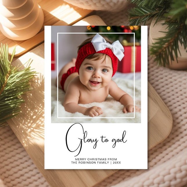 Carte de Noël minimale « Gloire à Dieu »  (Créateur téléchargé)