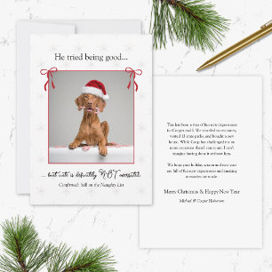 Carte de Noël minimale mignonne drôle vilain chien