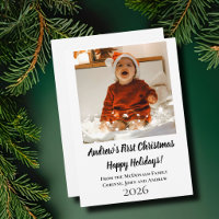 Carte de Noël minimale pour le premier Noël de béb