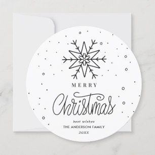 Carte de Noël minimale simple flocon de neige
