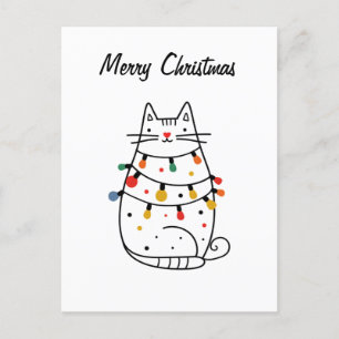 Carte de Noël minimaliste Amoureux des chats