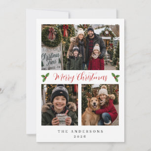 Carte de Noël minimaliste avec collage de photos