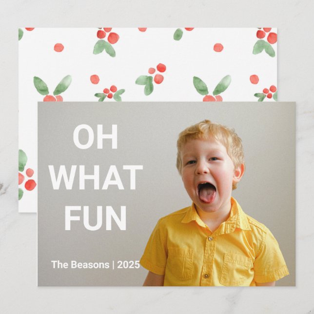 Carte de Noël minimaliste avec grande photo simple (Devant / Derrière)