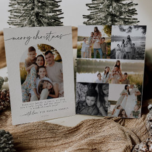 Carte de Noël minimaliste de famille photo moderne