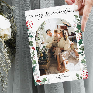 Carte de Noël minimaliste de la famille de photos