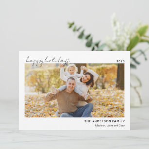 Carte de Noël minimaliste de la photo familiale