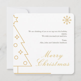 Carte de Noël minimaliste et moderne en forme de c