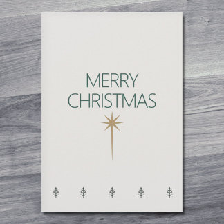 Carte de Noël minimaliste étoile dorée
