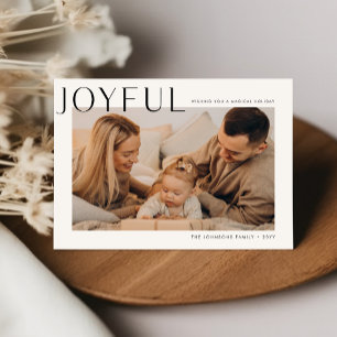 Carte de Noël minimaliste Joyful Modern Family