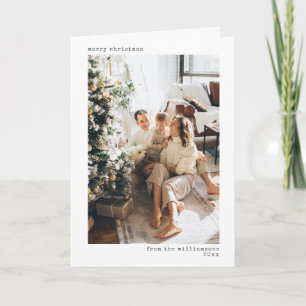 Carte de Noël minimaliste moderne pliée vierge ave