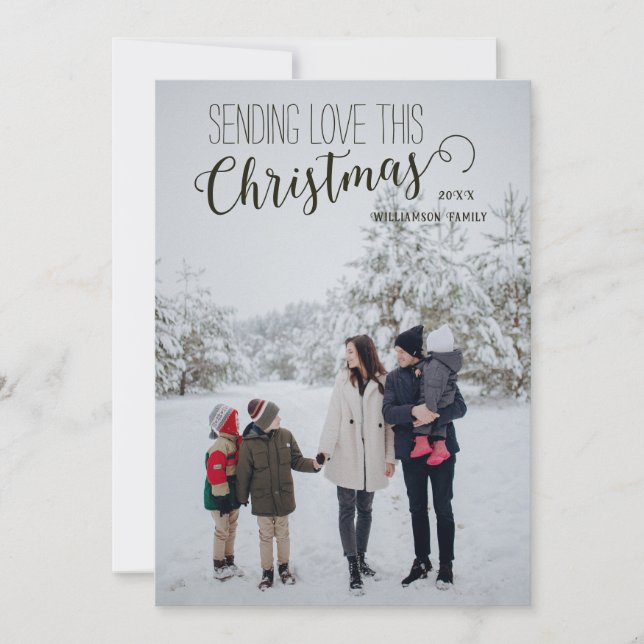 Carte de Noël minimaliste personnalisée (Devant)