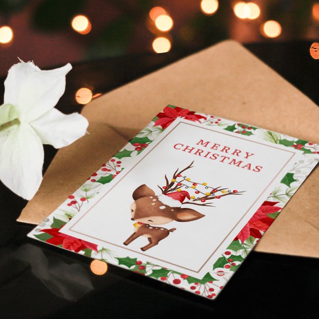 Carte de Noël minimaliste Reindeer (Minimalistic Reindeer Christmas Holiday Card 2)