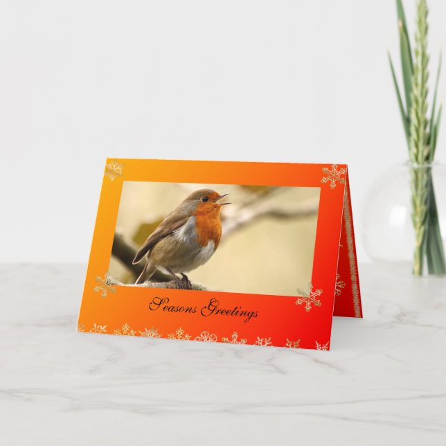 Carte de Noël Modèle Robin chantant (Devant)