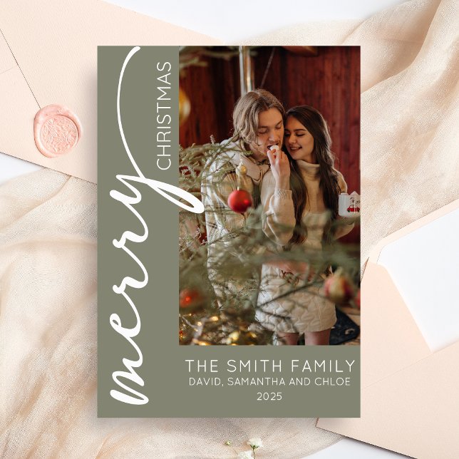 Carte de Noël Moderne (Modern Merry Christmas Holiday Card )