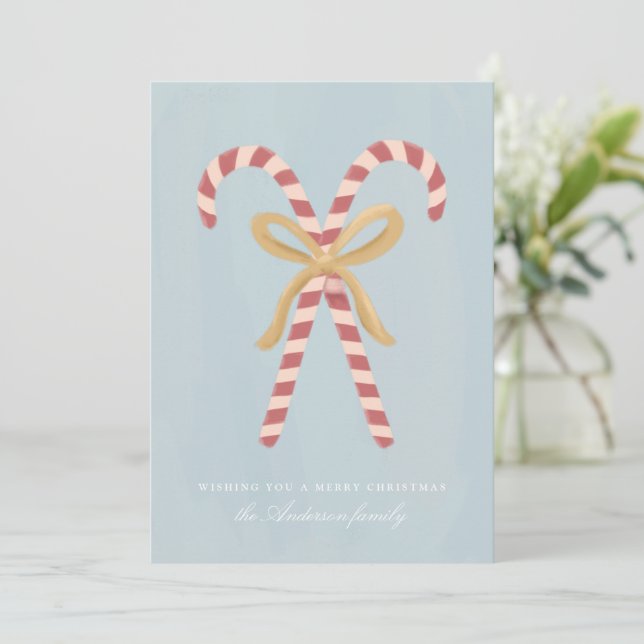 Carte de Noël moderne à bonbons (Debout devant)