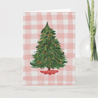 Carte de Noël Moderne à l'Aquarelle avec Sapin et